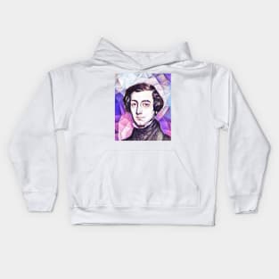 Alexis de Tocqueville Pink Portrait | Alexis de Tocqueville Artwork 8 Kids Hoodie